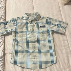 Columbia Blue and Green Button Down Shirt